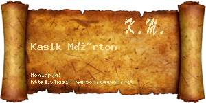 Kasik Márton névjegykártya