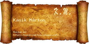 Kasik Márton névjegykártya