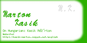 marton kasik business card
